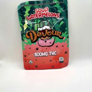 Devour Sour Watermelon 500mg THC Gummies