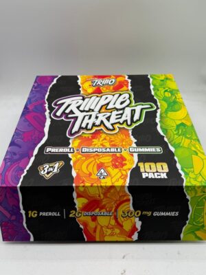 Triio Triiiple Threat Disposable 2G + 1G Pre-Roll + 300 MG gummies