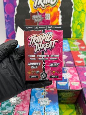 Triio Triiiple Threat Disposable 2G + 1G Pre-Roll + 300 MG gummies