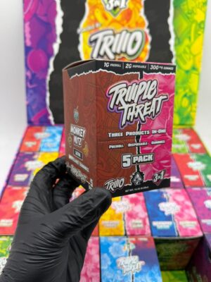 Triio Triiiple Threat Disposable 2G + 1G Pre-Roll + 300 MG gummies
