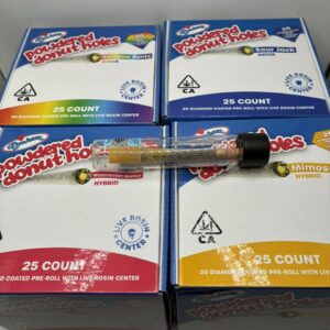 DEVOUR POWDERED DONUT HOLES 2G DIAMOND COATED PRE ROLL WITH LIVE ROSIN CENTER